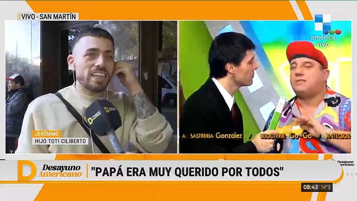 El hijo de Toti Ciliberto se emociono al hablar de su padre