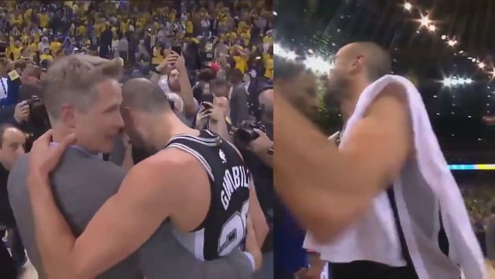 Steve Kerr le dice a Manu Ginóbili que no se retire - Fuente: YouTube