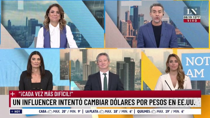 Un influencer intentó cambiar dólares por pesos en EE.UU.