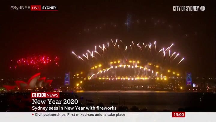 Año nuevo 2020: Los festejos en Sidney, Australia - Fuente: Twitter