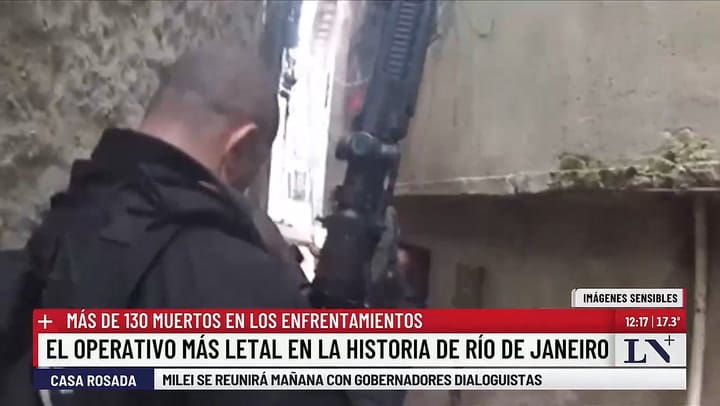 Violencia extrema en Rio de Janeiro; mas de 130 muertos por el megaoperativo antinarco