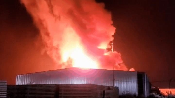 Fuertes imágenes de la explosión en Carlos Spegazzini