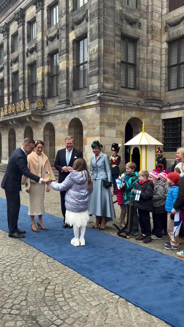 La reina Máxima y el rey Guillermo recibieron al presidente de Finlandia