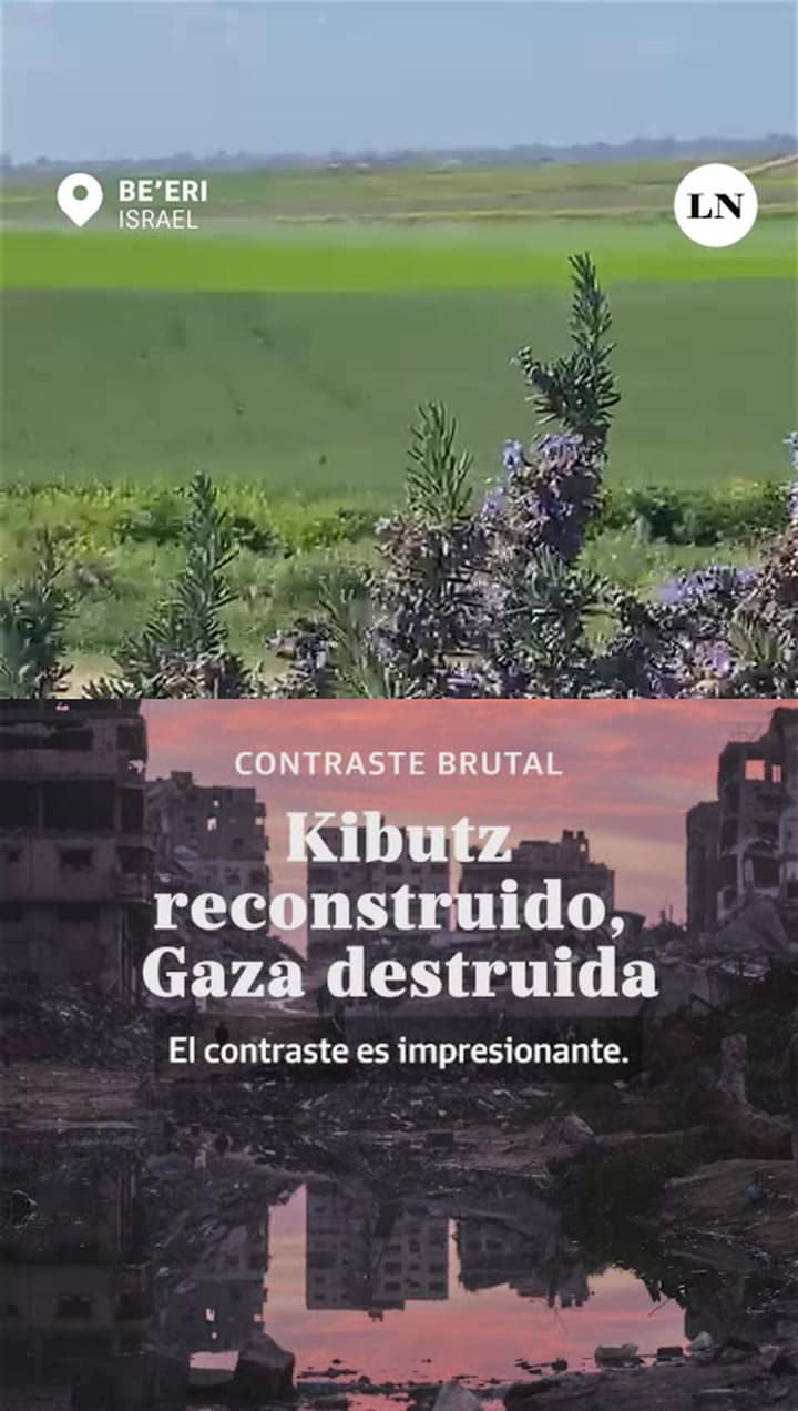 El contraste brutal entre la reconstrucción del kibutz símbolo del horror del 7-10 y la destrucción de Gaza