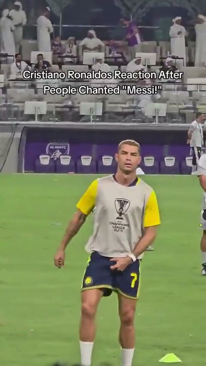 El gesto provocador de Cristiano Ronaldo a la hinchada del Al Ain gritó por Messi