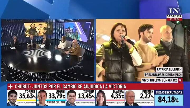 Chubut: el gesto de Bullrich cuando le cantaron “presidenta” frente a Rodríguez Larreta