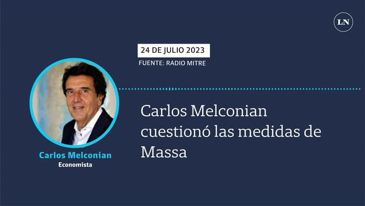 Carlos Melconian cuestionó las medidas de Massa y advirtió por un “elefante” que deja el Gobierno
