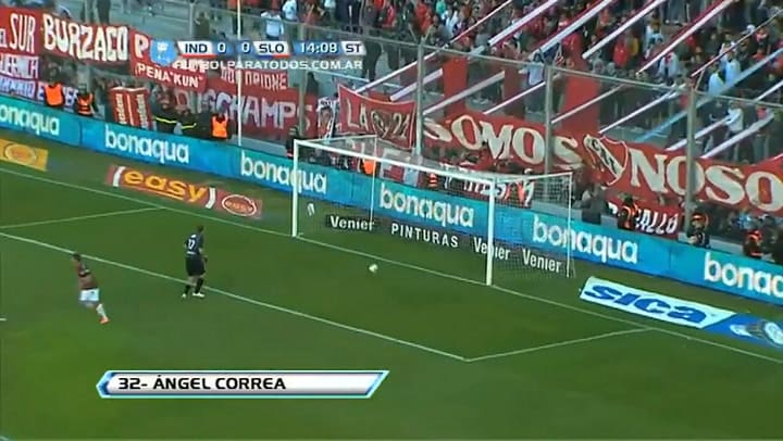 El gol de Ángel Correa para el 1 a 0 de San Lorenzo frente a Independiente - Fuente: Fútbol Para Tod
