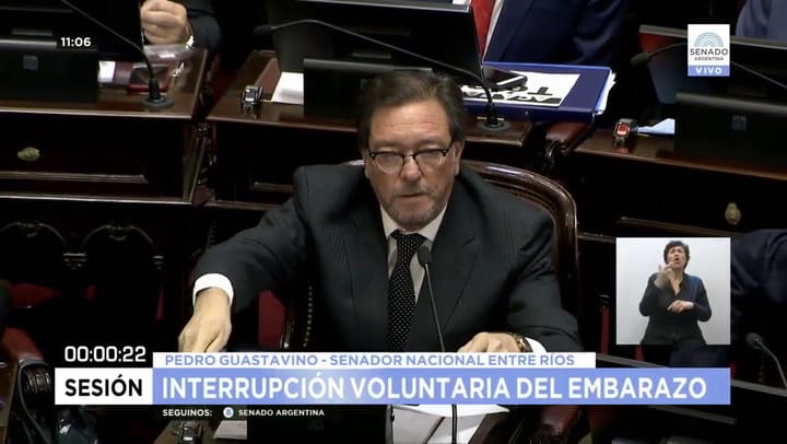 Guastavino se quejó de las presiones de algunos sectores de la Iglesia - Fuente: Senado Argentina