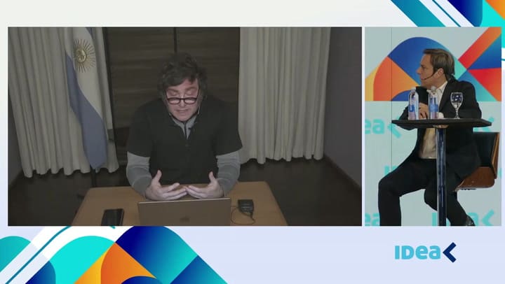 Milei sobre la reforma provisional y el titulo del coloquio de IDEA
