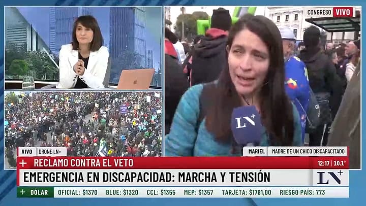 Mariel, una de las madres presente en el Congreso en rechazo al veto presidencial