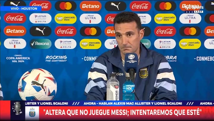 Scaloni: "Altera que no juege Messi, intentaremos que este"