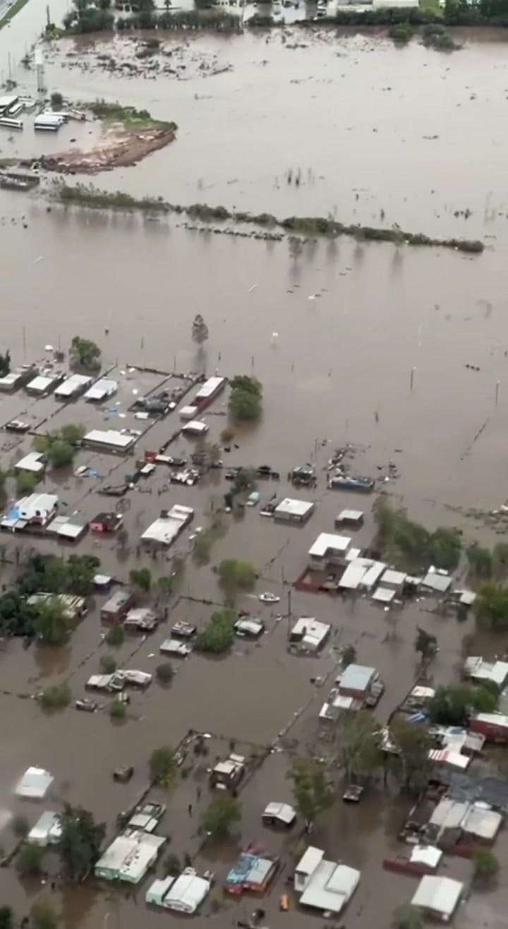 El video que muestra cómo se ven las inundaciones desde arriba