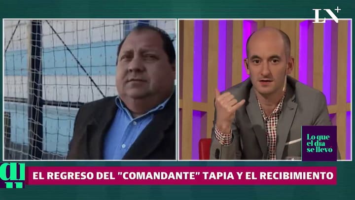 El recibimiento de los amigos al 'comandante' Tapia