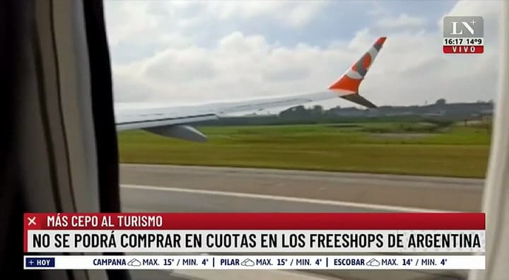 No se puede comprar en cuotas en freeshops argentinos