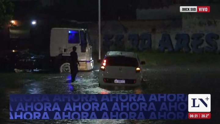 Temporal en Caba: Dock Sud inundado