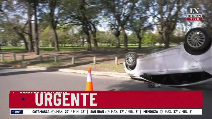 Choque y vuelco en los Bosques de Palermo