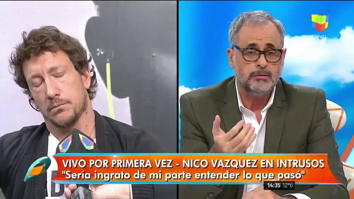 La emoción de Nicolás Vázquez en Intrusos