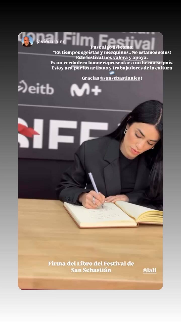 El mensaje de Lali al festival de cine y a los artistas