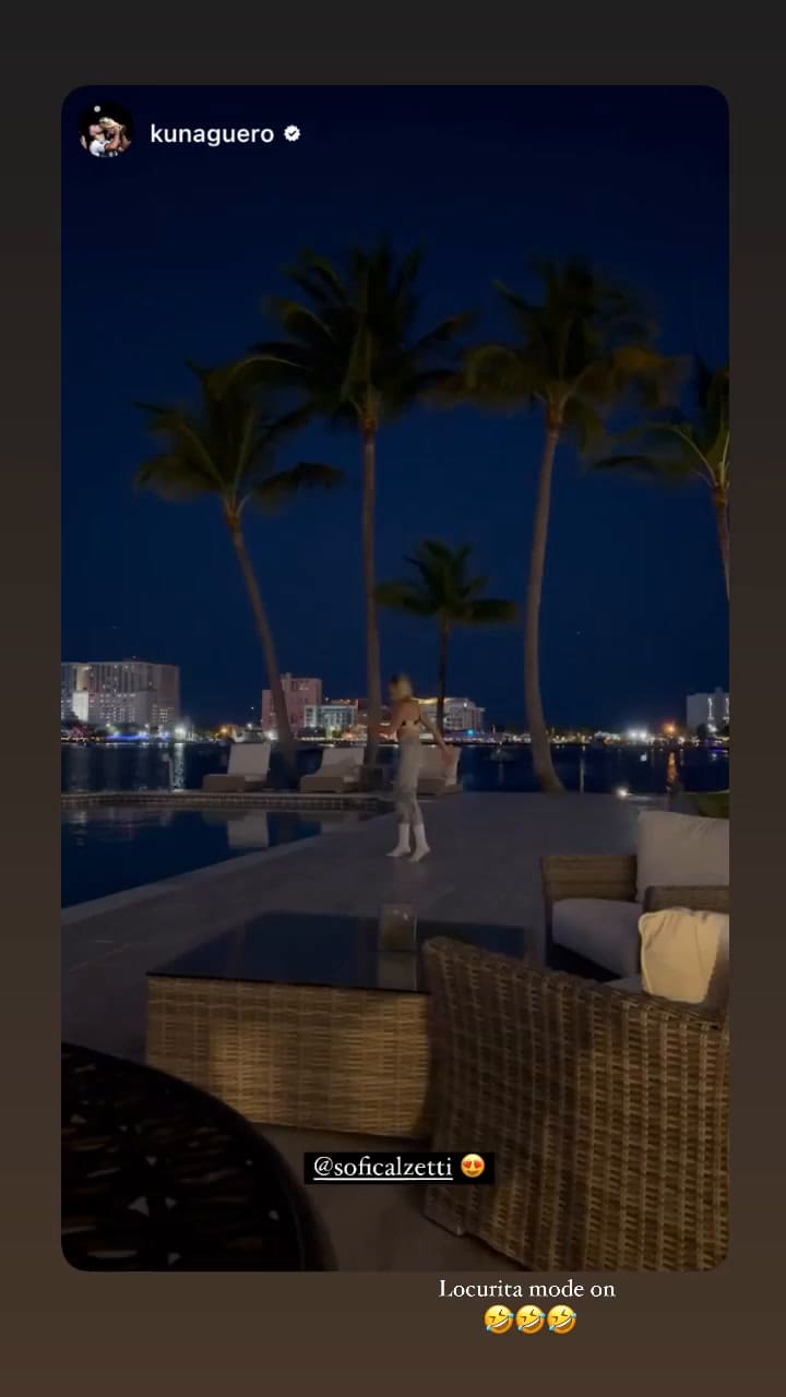 El Kun grabó a su novia en pleno entrenamiento y conquistó a sus seguidores