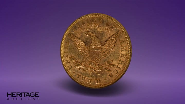Así es el reverso de la Liberty Head de 1866 con lema