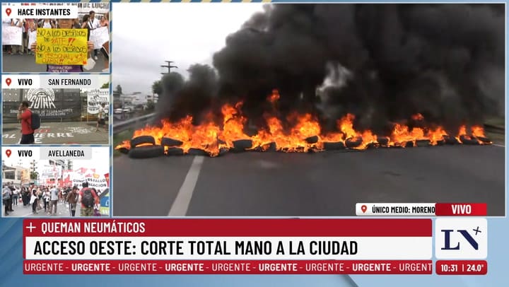 LN+: incidentes en el acceso Oeste