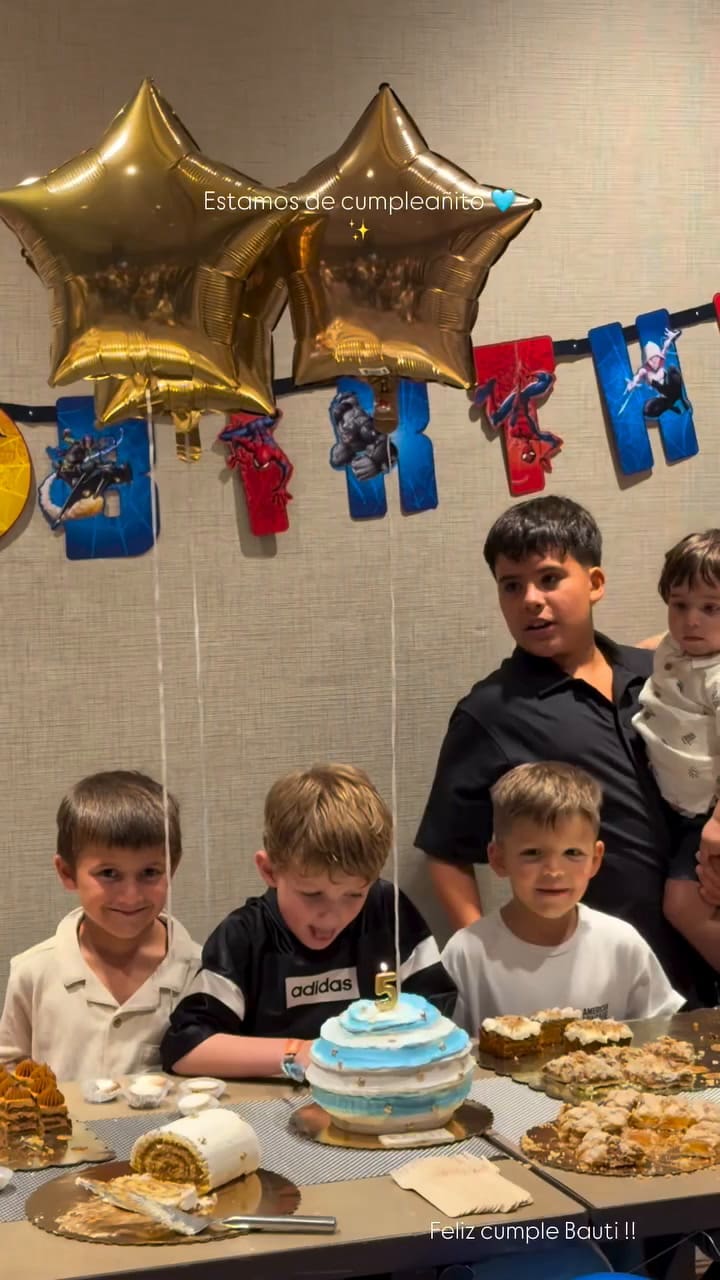 Así fue el festejo de cumpleaños de Bautista el hijo de Rodrigo De Paul durante el Mundial