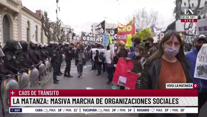 Masiva manifestación de organizaciones sociales en La Matanza