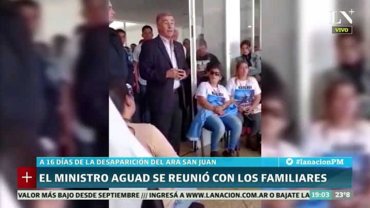 Aguad habló con los familares del ARA San Juan en Mar del Plata
