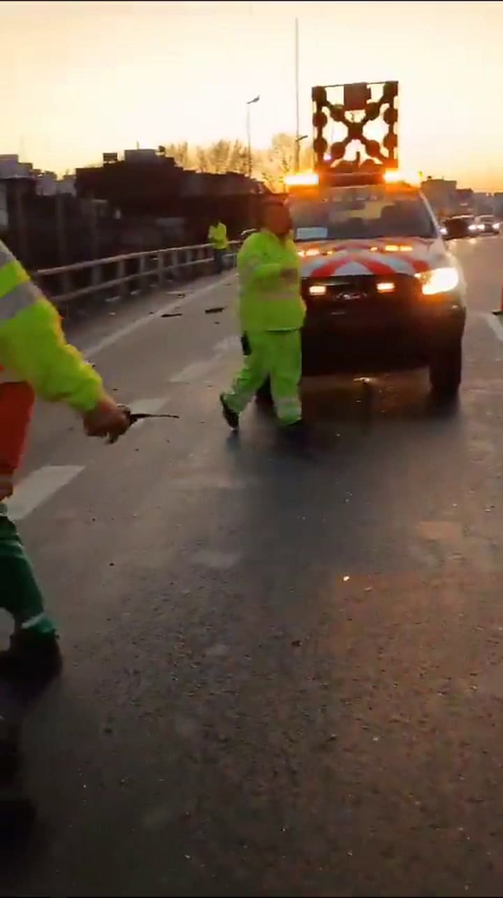 El choque en la Autopista 25 de Mayo