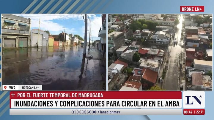 Inundaciones y complicaciones para circular en el AMBA