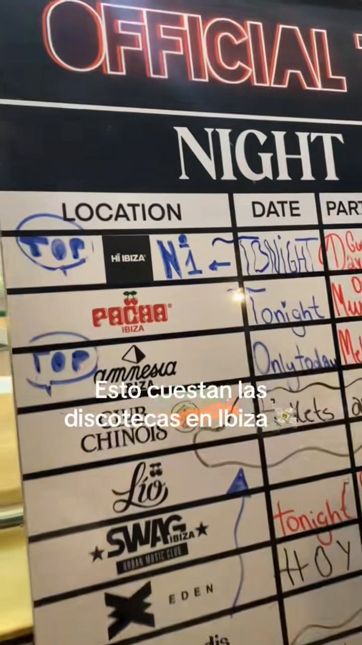 El video de la joven tiktoker que mostró el valor de los tickets de los boliches en Ibiza