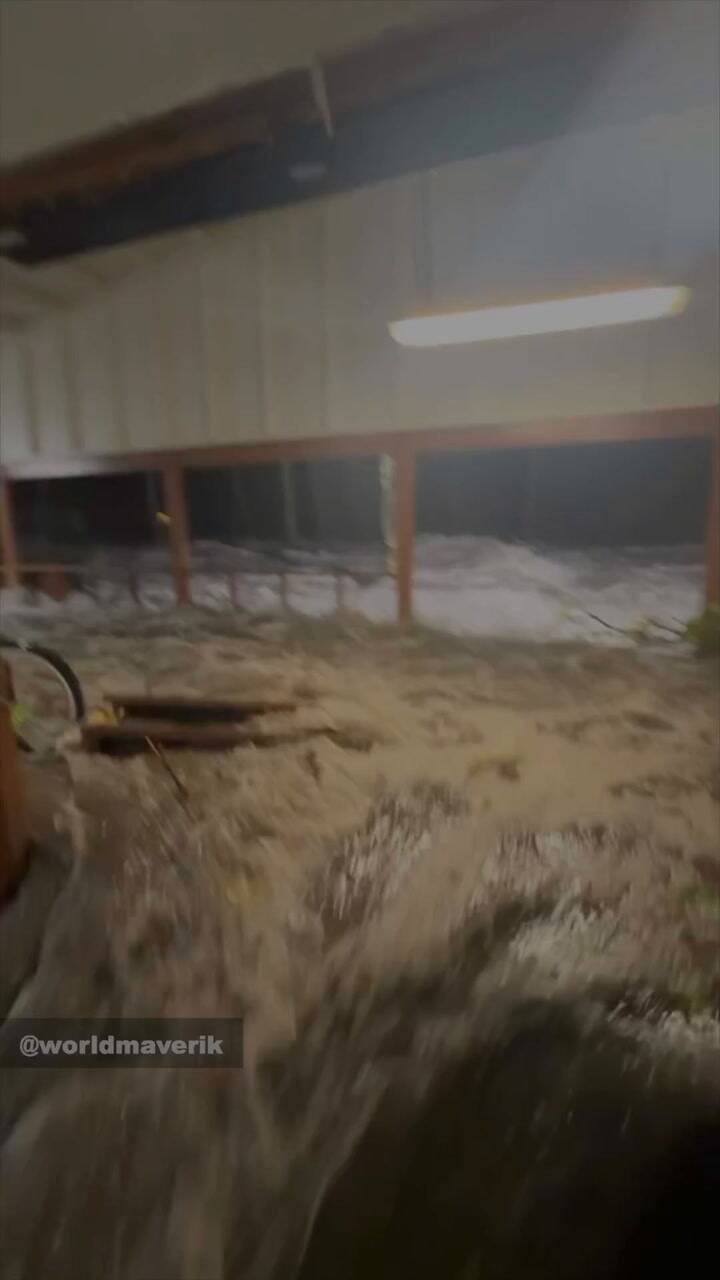 El video de la enorme ola que arrasó con todo en un restaurante de la base militar estadounidense en las Islas Marshall