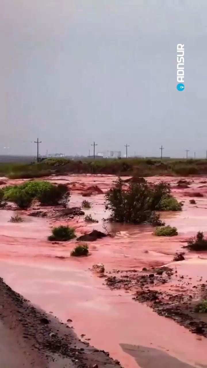 La lluvia en Vaca Muerta. Crédito: ADN Sur