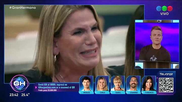 Gran Hermano: Carla rompio el llanto en vivo