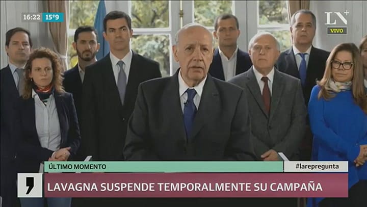 Roberto Lavagna suspende temporalmente su campaña.
