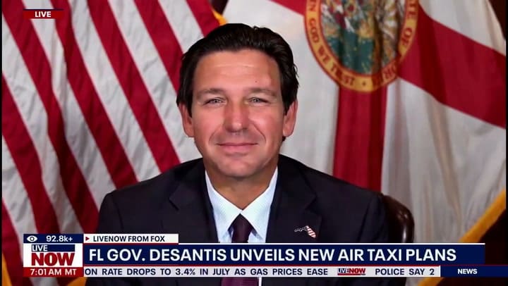 (1) Ron DeSantis On X Today I Joined LiveNow On Fox To Discuss How Florida Leads In Advanced Air Mobility And Autonomous Vehicle Technology. Https T.co DLog9MR35t X