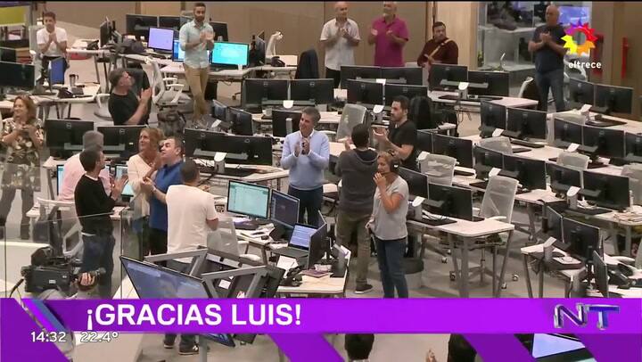 La emotiva despedida de Luis Otero de Canal Trece - Gentileza: ElTrece