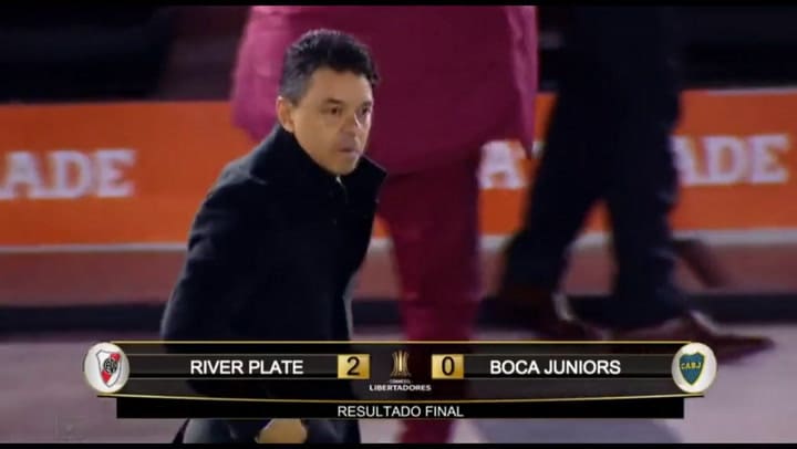 Primer gol River, penal de Borré - Fuente: Facebook