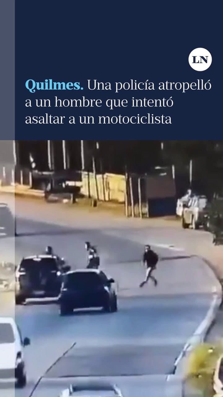 Una policía atropelló a un hombre que intentó asaltar a un motociclista en Quilmes
