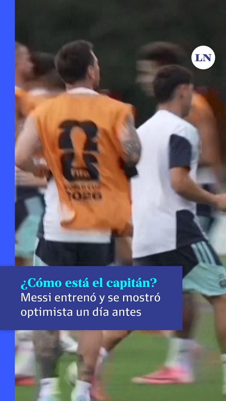 Messi, con pechera de titular en el entrenamiento del 14 de julio, un día antes de la semifinal