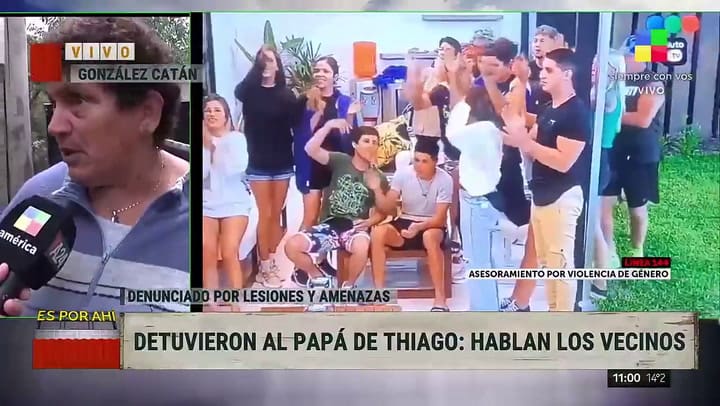 Habló Blanca una vecina de Thiago tras la detención del padre del participante