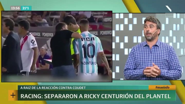 Racing: sancionaron a Ricardo Centurión por la reacción con el DT