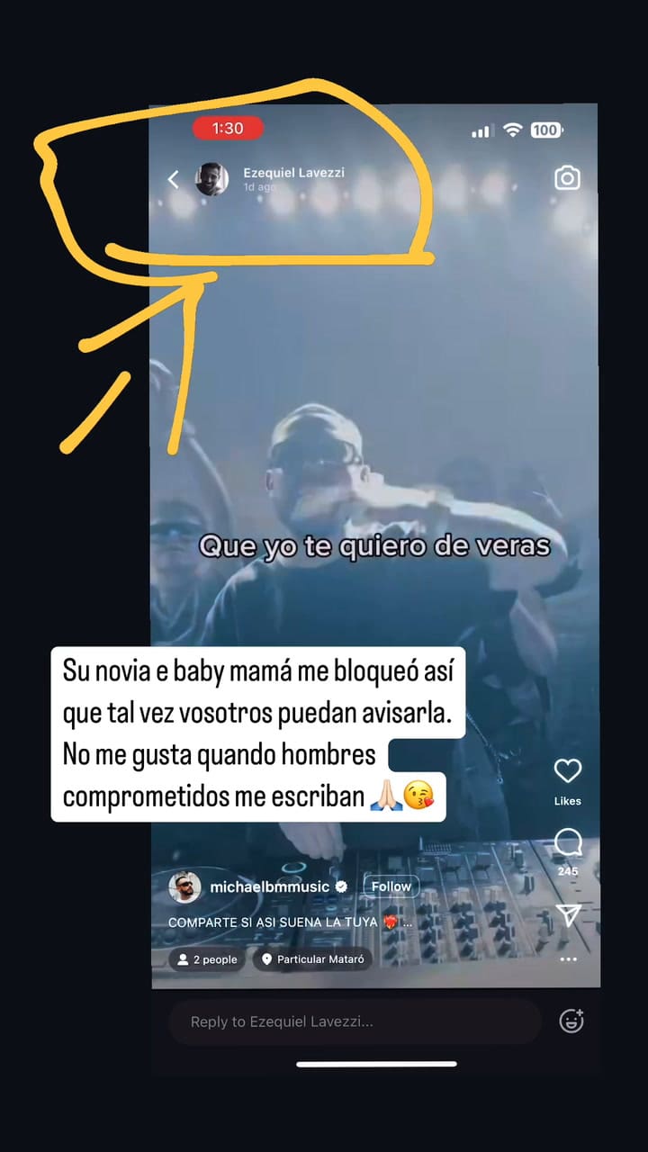 El video que subió Natalia Borges para escrachar al Pocho Lavezzi