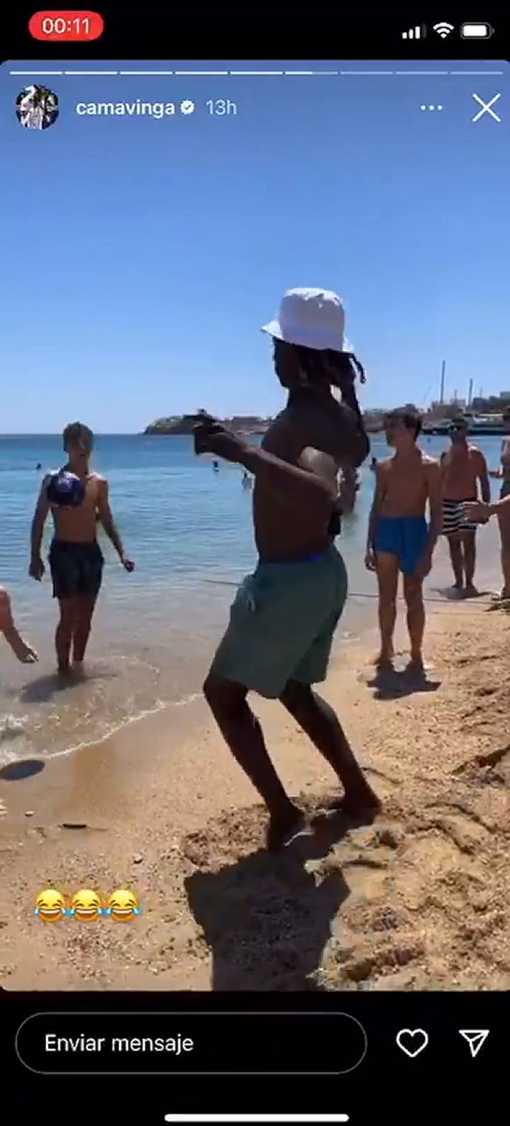 El incidente de Camavinga en una actividad de fútbol playa