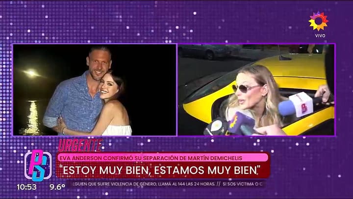 Evangelina Anderson confirmó su separación de Martín Demichelis