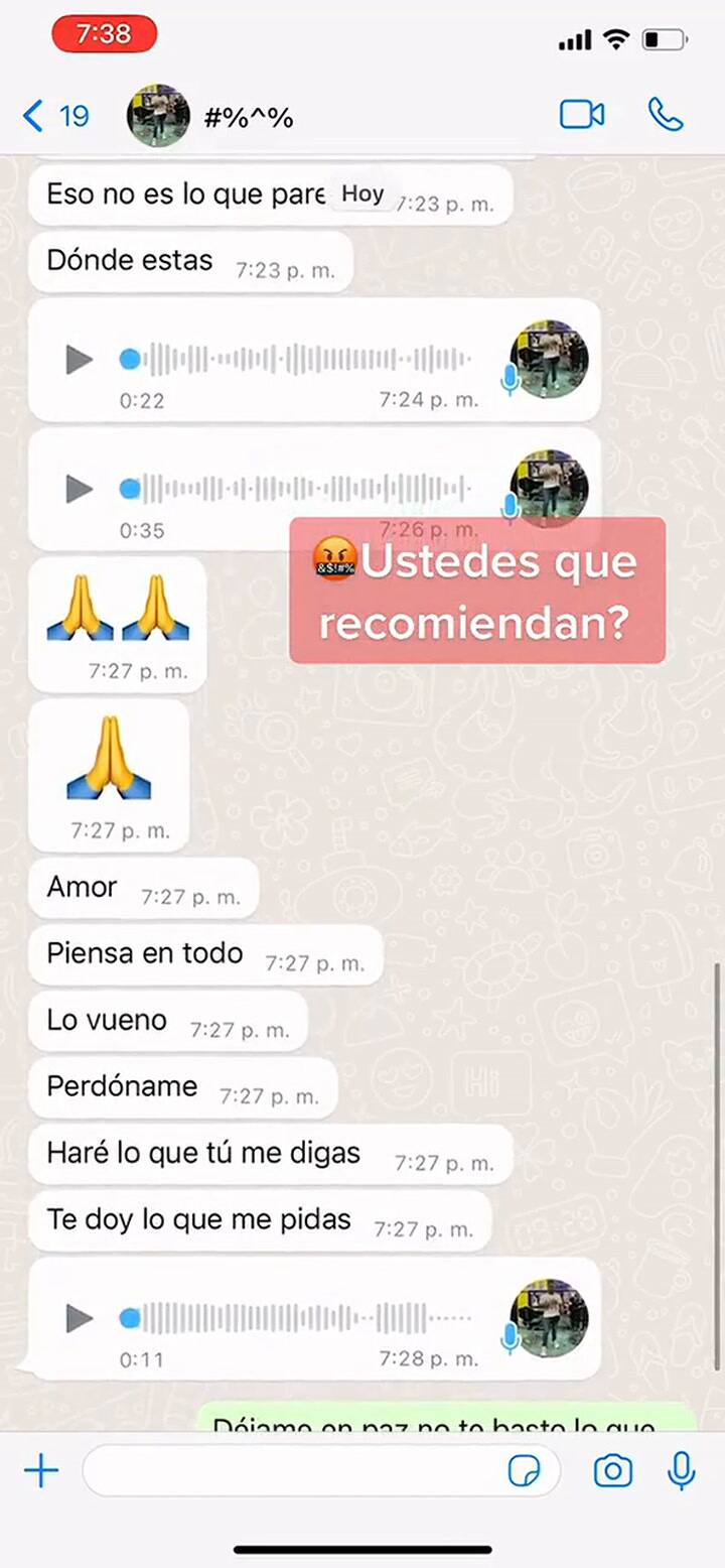 Su novio le pide arreglar las cosas tras ser descubierto en plena infidelidad