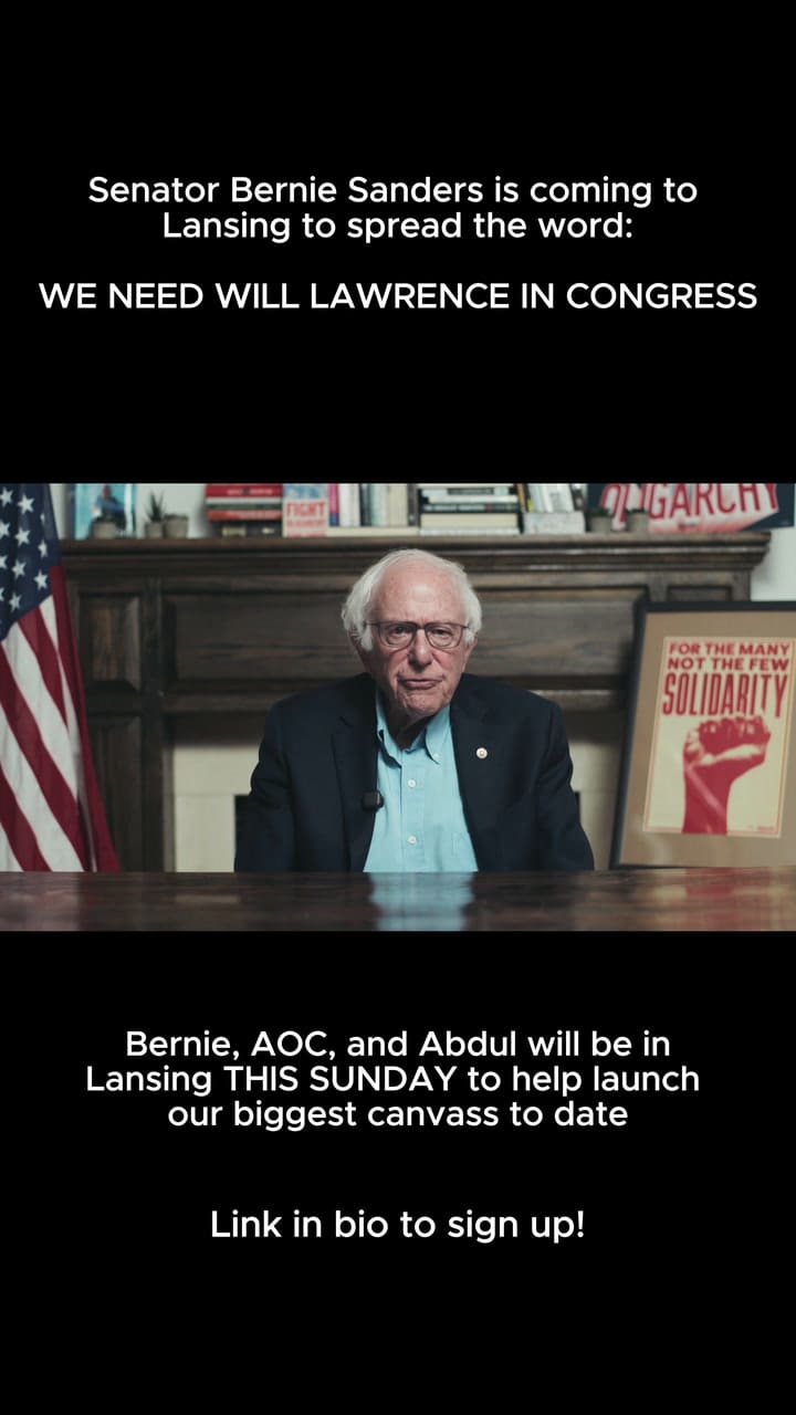 Sanders Apoyó La Campaña De Lawrence En Michigan