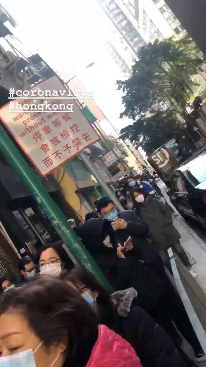 Coronavirus: así son las filas en Hong Kong para conseguir barbijos - Fuente: Instagram