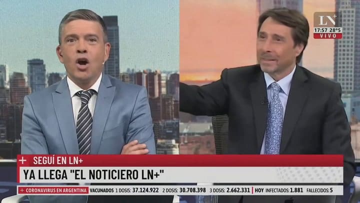 La invitación de Feinmann a Rossi: '¿No es para pochoclos?'